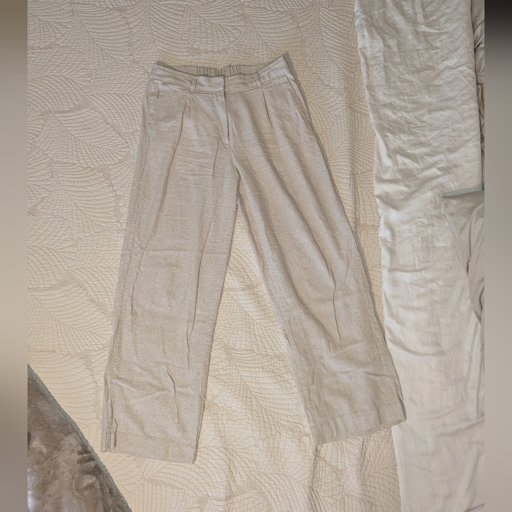 Extra High-Rise Taylor Wide Leg Trousers Linen Pants - Picture 3 of 6